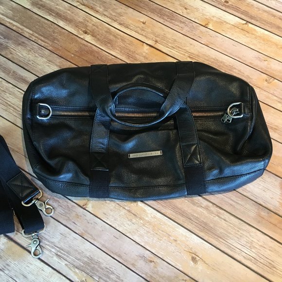 john varvatos leather duffle bag